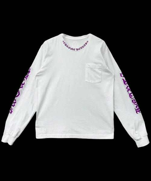 T-32373<br><b>CHROME HEARTS</b><br>넥 스크립트 롱 슬리브 티셔츠</b><br>[매장가-70만원대]
