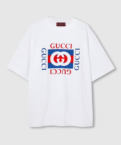 T-32380<br><b>GUCCI</b><br>멀티로고 프린트 코튼 저지 티셔츠</b><br>[매장가-80만원대]